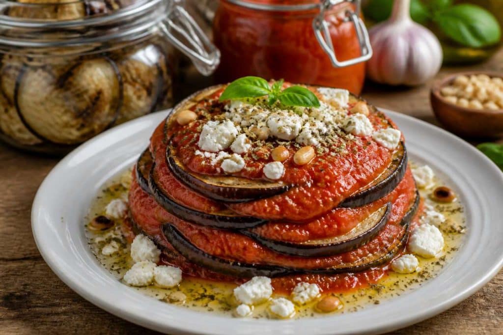 Recette de millefeuilles tomate et aubergine