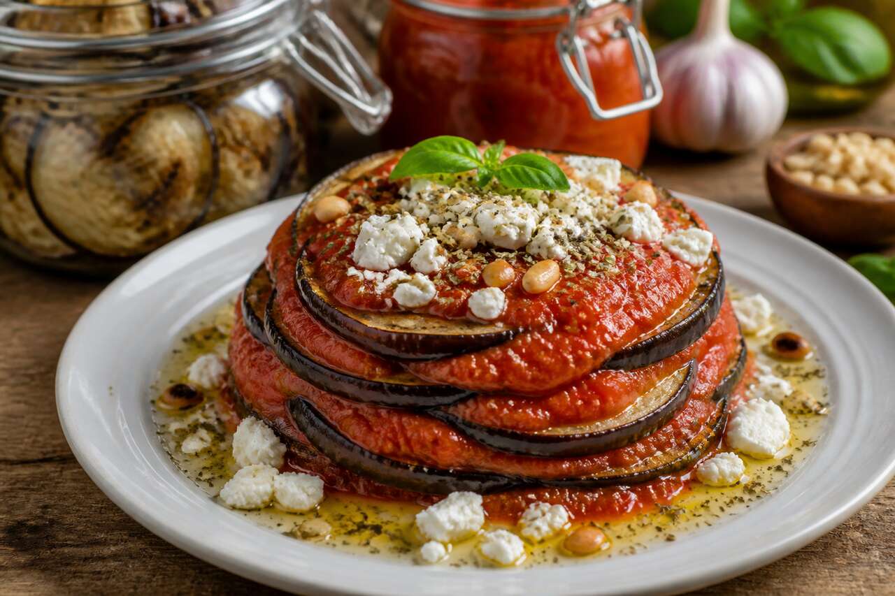 Recette de millefeuilles tomate et aubergine