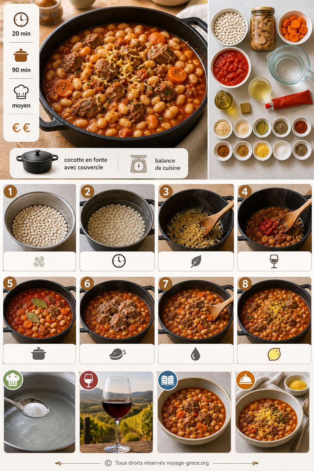 Fiche recette Cocotte de cocos de Paimpol &agrave; l'agneau : une recette savoureuse