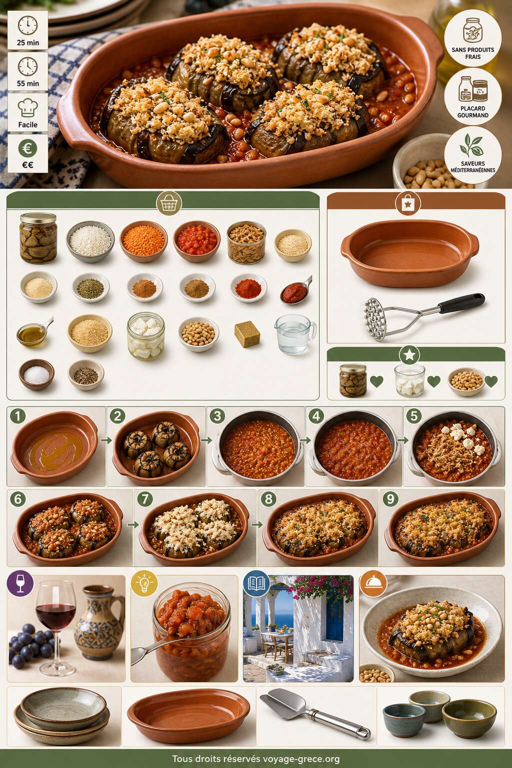 Fiche recette Recette d'aubergine farcie facile et gourmande
