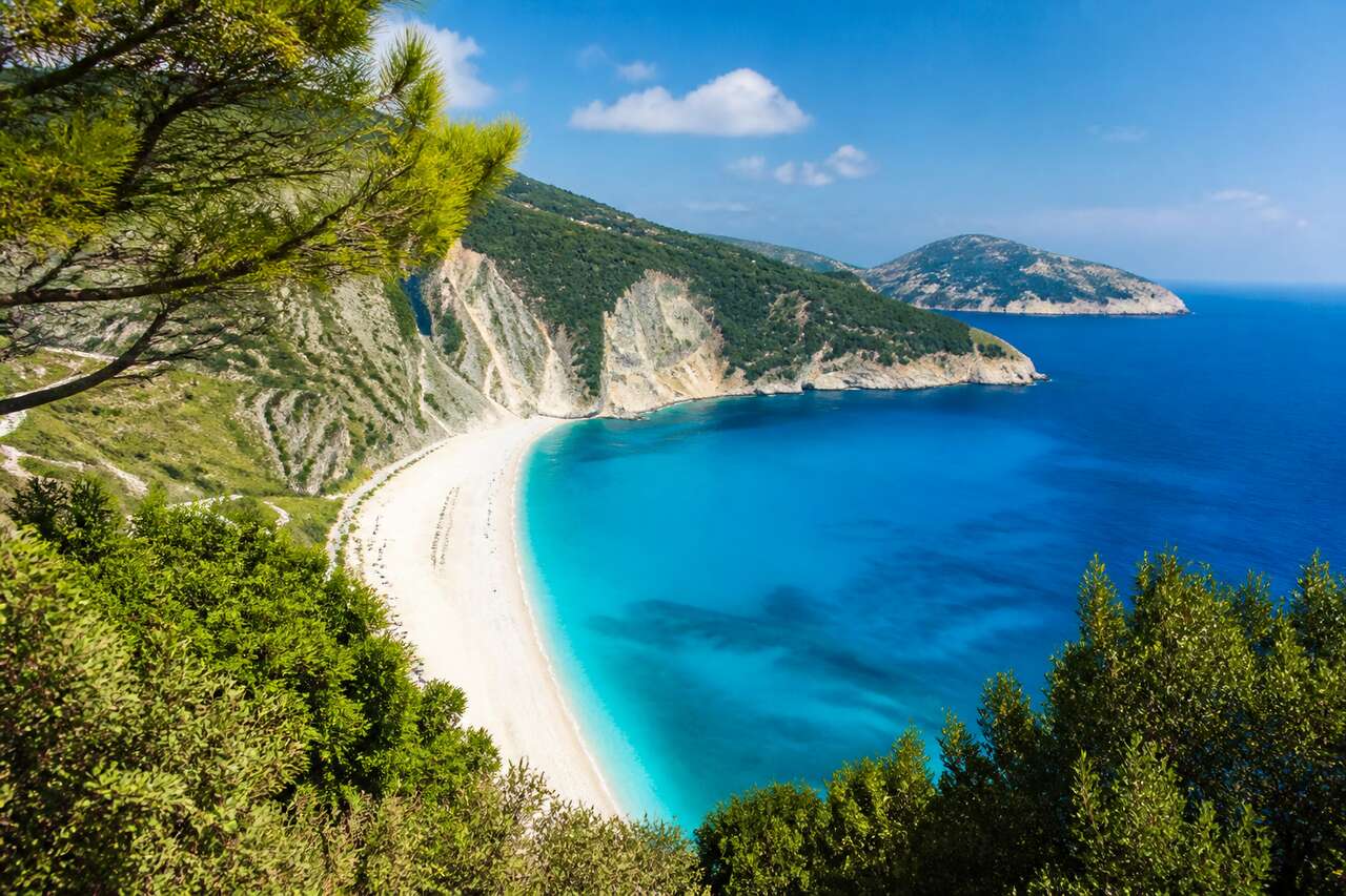 Les couleurs envoûtantes de Myrtos Beach : plongez dans une symphonie naturelle inoubliable