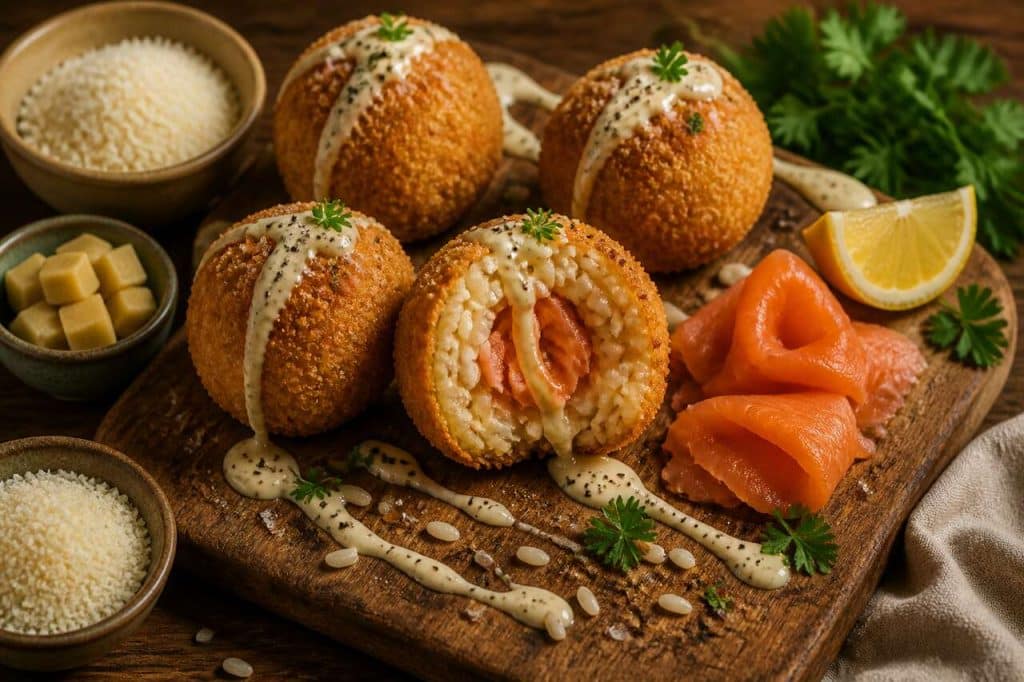 Recette d'arancini au saumon