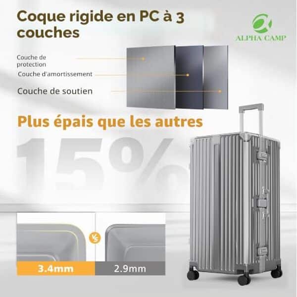 Découvrez notre test complet de la valise XXL Alpha Camp dotée d'une serrure TSA et d'un cadre en aluminium robuste. Légère, spacieuse et sécurisée pour tous vos déplacements.