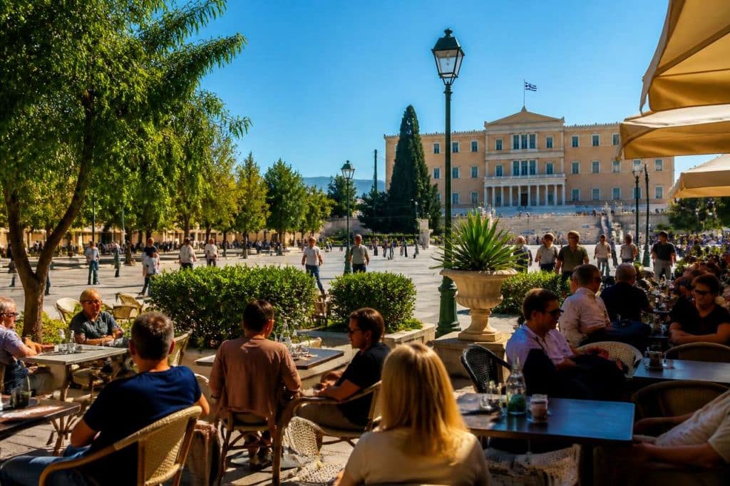 Un café au cœur de l'histoire sur la place syntagma