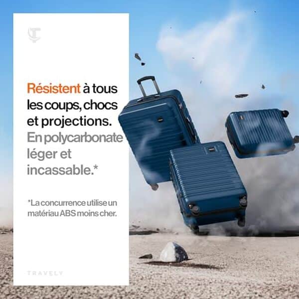 Découvrez notre test détaillé du set de valises Travely en polycarbonate : robustesse, sécurité avec serrures TSA et performance pour vos voyages.