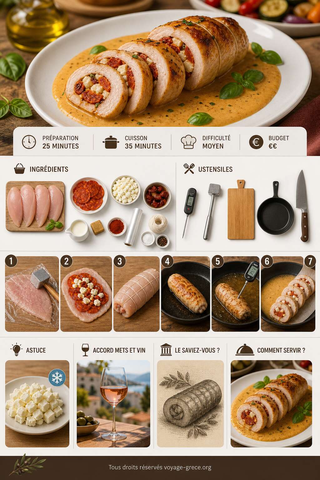Fiche recette Recette de ballotine de poulet au chorizo Fiche recette Recette de ballotine de poulet au chorizo