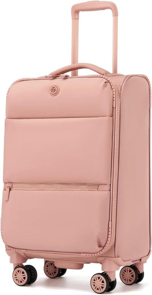 Test : set de valises Miss Lulu 112L, 76.5L et 32L silencieuses roses