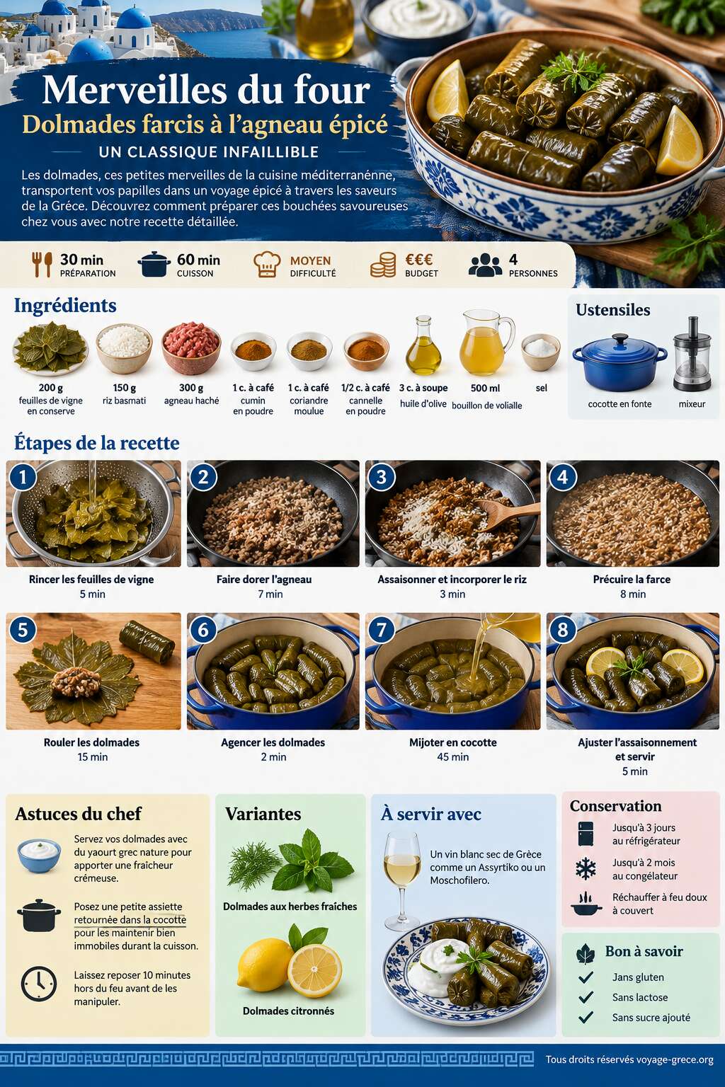 Fiche recette Merveilles du four : dolmades farcis à l'agneau épicé, un classique infaillible Fiche recette Merveilles du four : dolmades farcis à l'agneau épicé, un classique infaillible